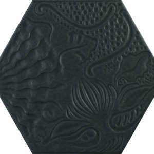 Gauli Black Hexagon Matte 8X10