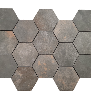 Allo Coal Hexagon Mosaic Matte 13X9
