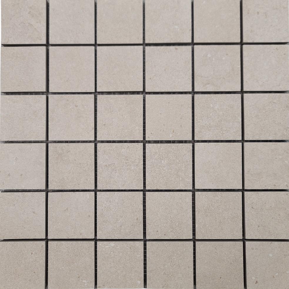 Grava Cream Square Mosaic Matte 12X12