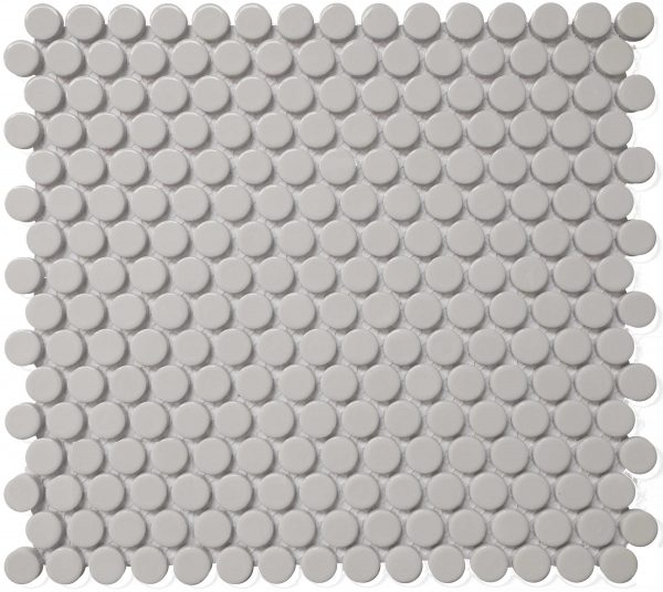 GREY 12X12 MOS PENNY ROUND