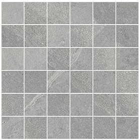 Carve Mid Grey Square Mosaic Matte 12X12