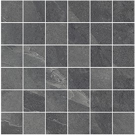 Carve Dark Grey Square Mosaic Matte 12X12