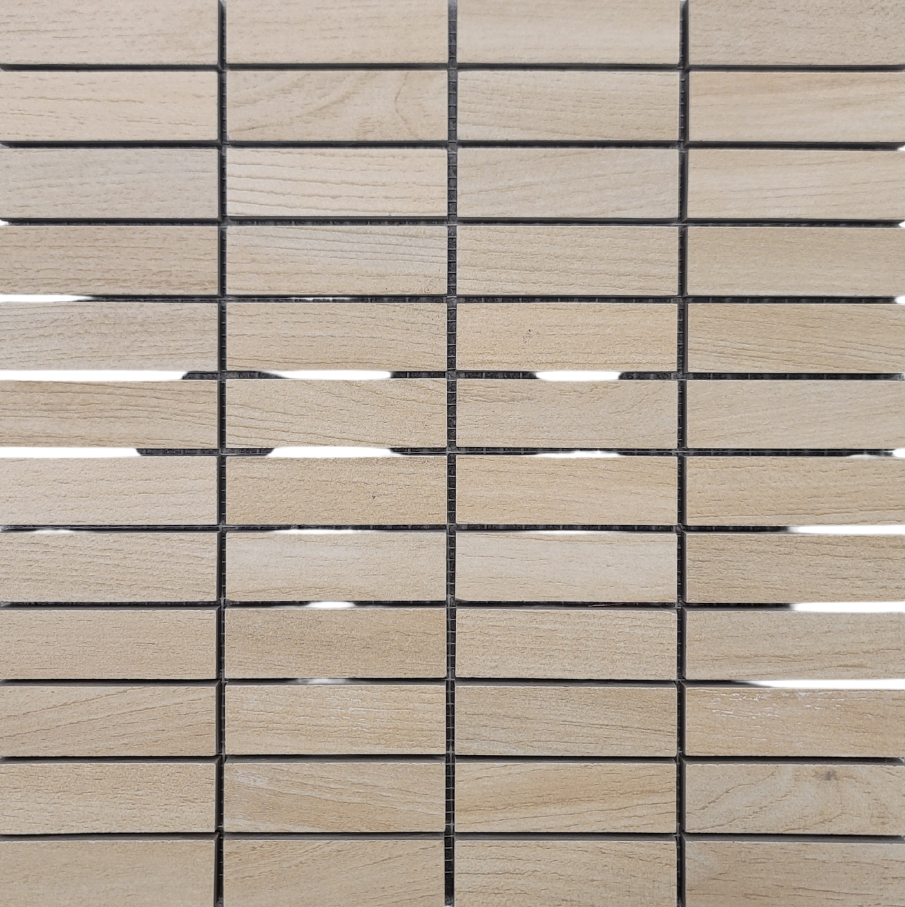 Farwood Cream Stacked Brick Mosaic Matte 12X12