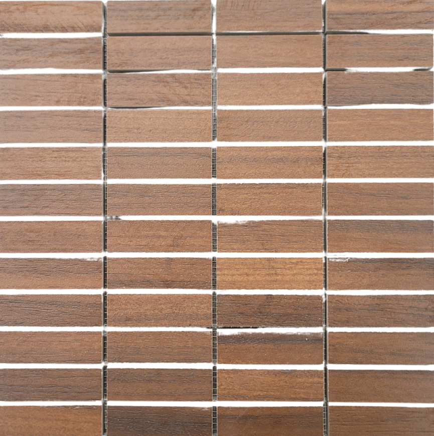 Farwood Cherry Stacked Brick Mosaic Matte 12X12